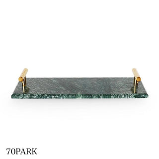 Marble Gold Handle Slim Accessory Tray