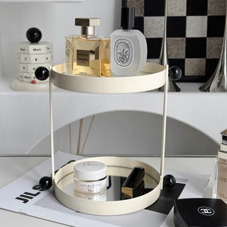 Double Round Mirror Tray Tabletop Mirror