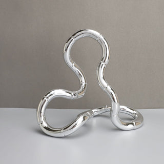Metallic Silver Wavy Object Ornament