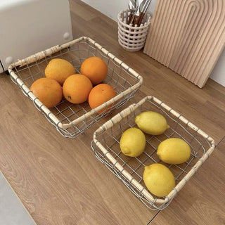 Set of 2  Iron Square Basket Storage Basket