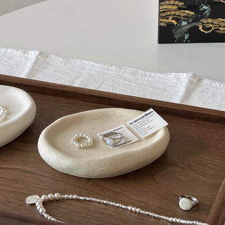 Plump Ceramic Oval Accessory Tray   Small Item Holder Plate Tray