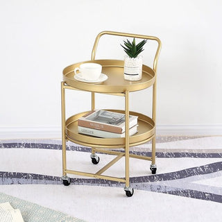 Gold Castered Tier Tray Wagon Storage Cart
