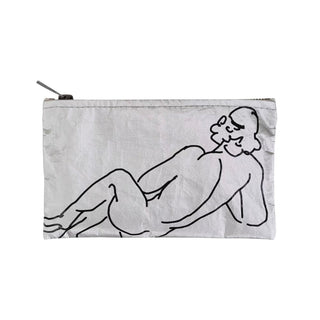 Body Nuance Art Cosmetic Storage Flat Pouch  Silver