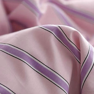 Pink Purple Stripe Duvet Cover Set