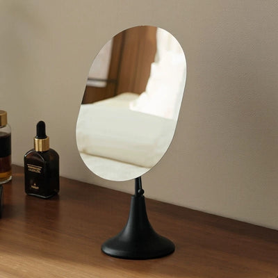 Adjustable Angle Oval Tabletop Stand Mirror
