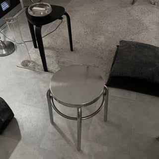 Stainless Steel Round Stool Side Table