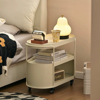Castered Oval Iron Open Storage Side Table