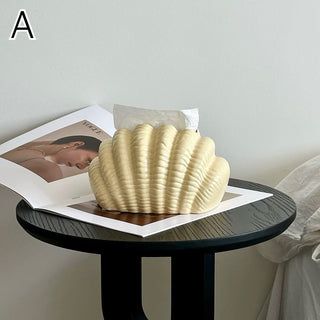 Shell motif modern ceramic tissue case