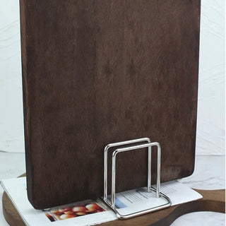 Stainless steel silver multi-purpose book stand storage cutting board stand