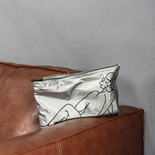 Body Nuance Art Cosmetic Storage Flat Pouch  Silver