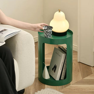 Iron Round Open Storage Cylindrical Side Table