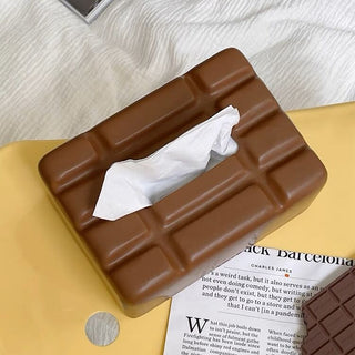 Ceramic plate chocolate motif tissue case