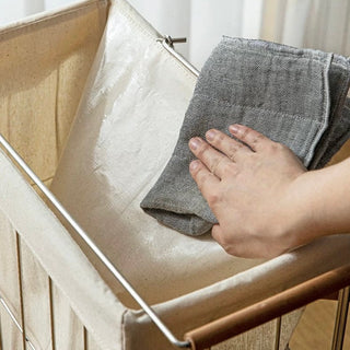 Wheeled Foldable Slim Laundry Basket Cart Wagon Laundry Hamper Storage