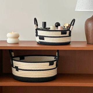 Monochrome Basket with Handles 2 Sizes  Storage Basket Laundry Basket