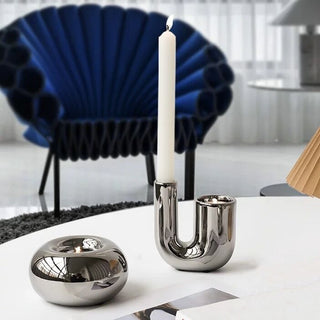 Metallic Candle Holder   Decorative Object