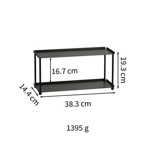 Stainless steel black painted two-tier display rack storage