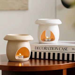 Mushroom-shaped ceramic aroma pot candle holder