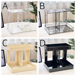 Rectangular Simple Tabletop Two-Tier Cosmetic Storage Rack