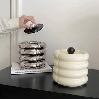 Ceramic storage box with lid brush standin .