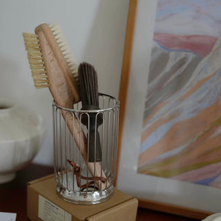 Stainless steel silver brush stand pen holder cutlery