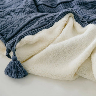 Cable Knit Boa Blanket  130 x 160 cm