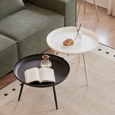Monochrome Simple Round Side Table  Sofa Table