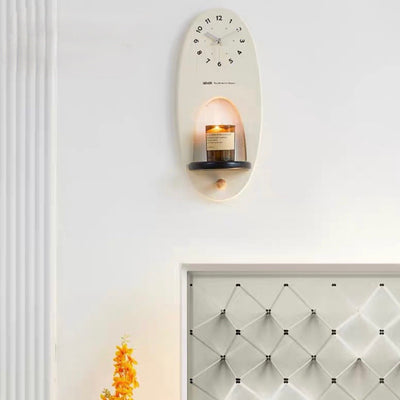 Wall clock with candle holder   3 functions in 1 clock