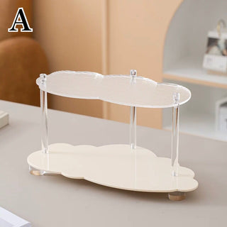 Acrylic Cloud-Shaped Two-Tier Rack  Cosmetic Storage Tray