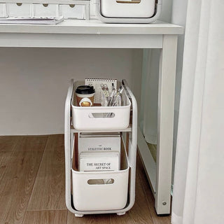 tier rack wagon with casters for under-desk storage