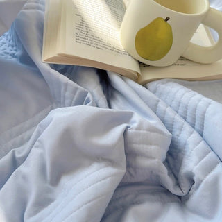 Summer comforter frilled washed cotton duvet cover set  2 sizes