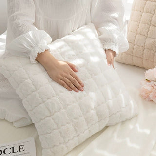 Faux Fur Grid Cushion Cover  45 x 45 cm