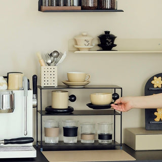 Iron Simple Three-Tier Display Rack Black