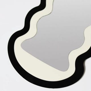 Monochrome Bicolor Wave Mirror Tabletop Wall-Mounted Mirror