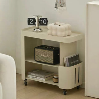 Caster-equipped cabinet side tablein  wagon