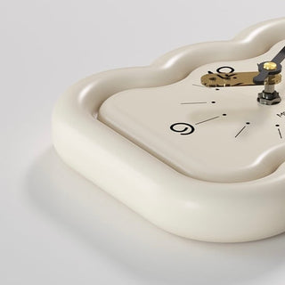 Cream Color Chubby Horizontal Wave Clock Table Clock