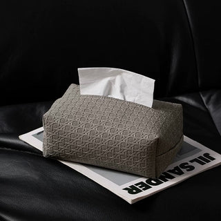 Kagome weave style faux leather tissue case simple design