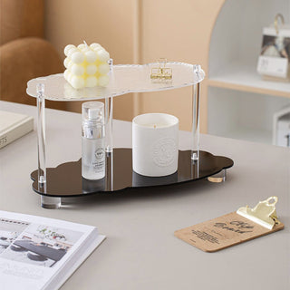 Acrylic Cloud-Shaped Two-Tier Rack  Cosmetic Storage Tray