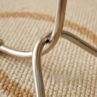 Stainless steel twisted leg round mini side table