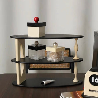 Retro Asymmetrical Design Three-Tier Storage Display Rack