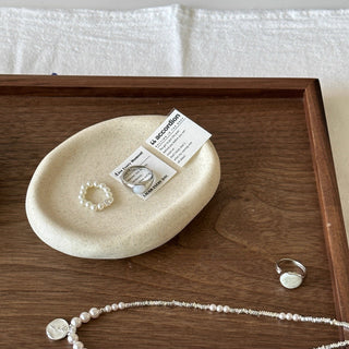 Plump Ceramic Oval Accessory Tray   Small Item Holder Plate Tray