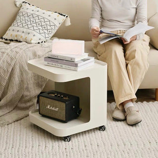 Caster-equipped U-shaped storage side tablein  wagon