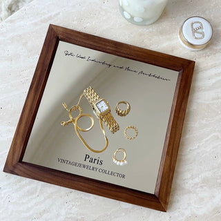 Wood Frame Square Lettering Mirror  Mirror Tray Art