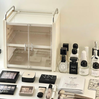 Large Capacity Clear Cream Cosmetic Box  Makeup Box Drawer