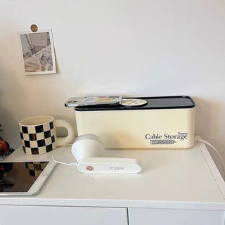 Lettering Covered Power Strip Storage Cable Box