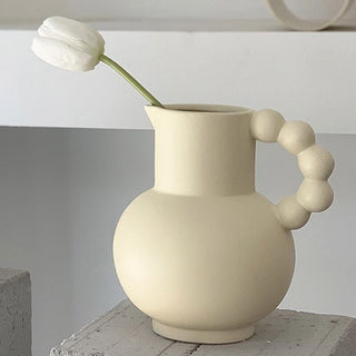 Pokopoko Ceramic Flower Vase with Handle