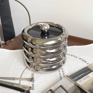 Ceramic storage box with lid brush standin .