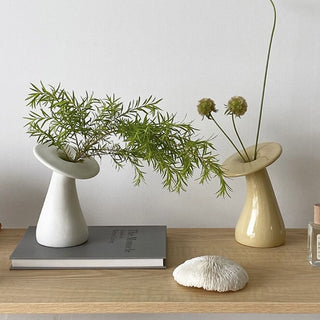 Mushroom Ceramic Flower Vase  Single Flower Vase