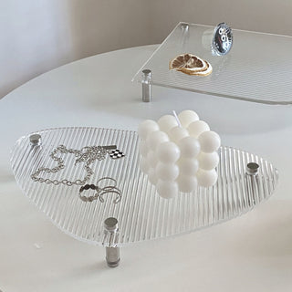 Legged Striped Acrylic Tray