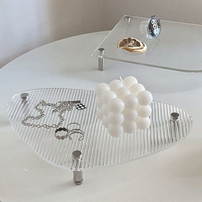Legged Striped Acrylic Tray