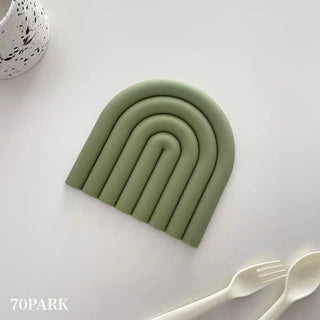 Rainbow-shaped silicone coaster pot holder